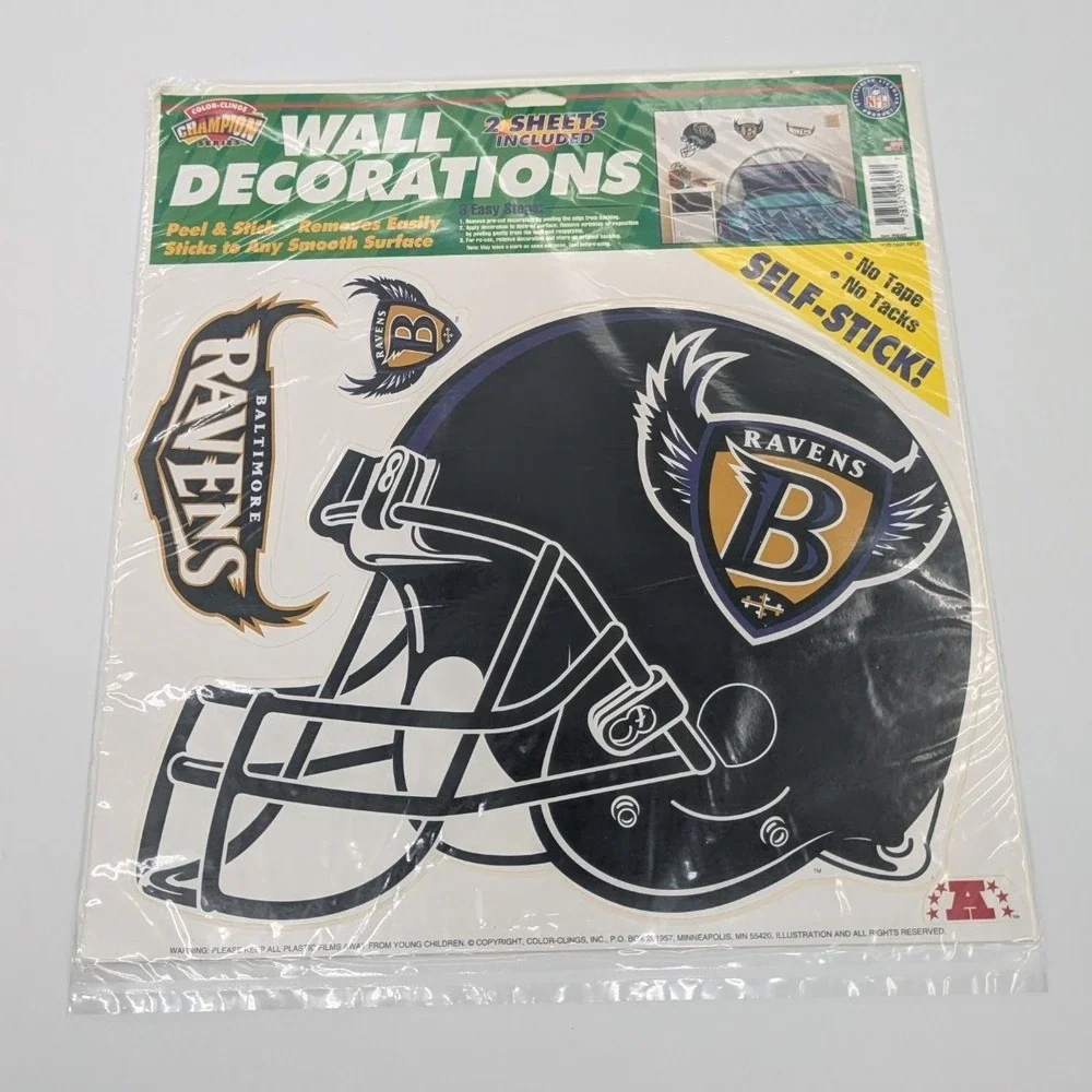 Baltimore Ravens‎ Football Wall Decorations Color Clings Champion Series NIP